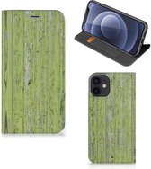 Telefoon Hoesje Geschikt voor iPhone 12 Mini Wallet Case Green Wood