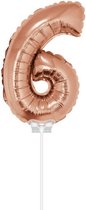 Haza Original Folieballon Cijfer 6 40 Cm Rosé Goud