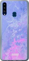 Samsung Galaxy A20s Hoesje Transparant TPU Case - Purple and Pink Water #ffffff