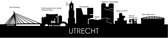 Skyline Utrecht Zwart hout - 120 cm - Woondecoratie design - Wanddecoratie met LED verlichting