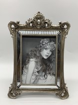 Fotolijst - antiek - rijk versierde barok lijst - kunsthars zilver - binnenmaat 13x18 cm