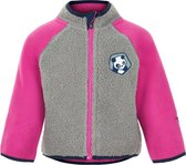 Color Kids - Fleece jasje voor baby's - Colorblock - Grijs/Roze - maat 74cm