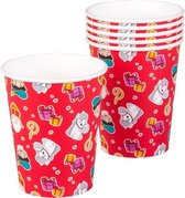 Set van 24x papieren wegwerp drinkbekers Sinterklaas thema - 24x Limonade bekertjes Sinterklaasfeest