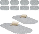 Relaxdays 10er set tapis antidérapant gris dans la conception de la pierre - tapis de douche antidérapant pour baignoire