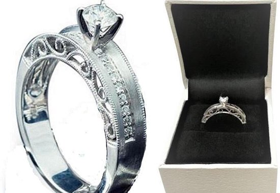 Schitterende Zilveren Ring Ambachtelijk met Zirkonia 20.75 mm. (maat 65) model 167 | Aanzoeksring