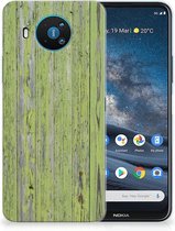 Cover Case Nokia 8.3 Smartphone hoesje Green Wood
