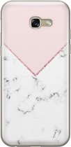 Samsung Galaxy A5 2017 hoesje siliconen - Marmer roze grijs - Soft Case Telefoonhoesje - Marmer - Roze