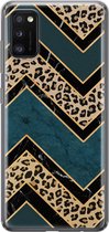 Samsung Galaxy A41 hoesje siliconen - Luipaard zigzag - Soft Case Telefoonhoesje - Luipaardprint - Multi