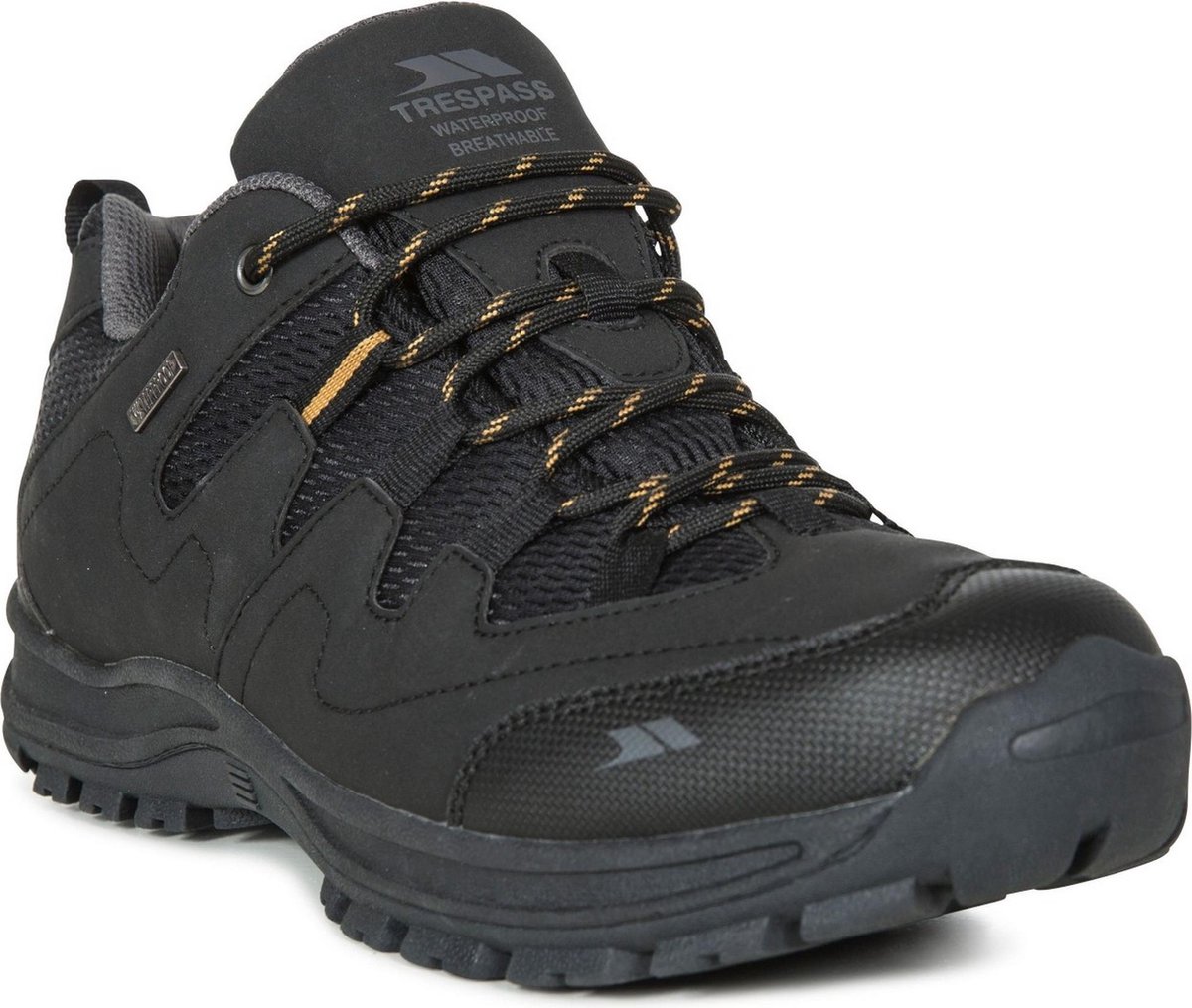Trespass Mens Finley Low Cut Hiking Shoes (Black)