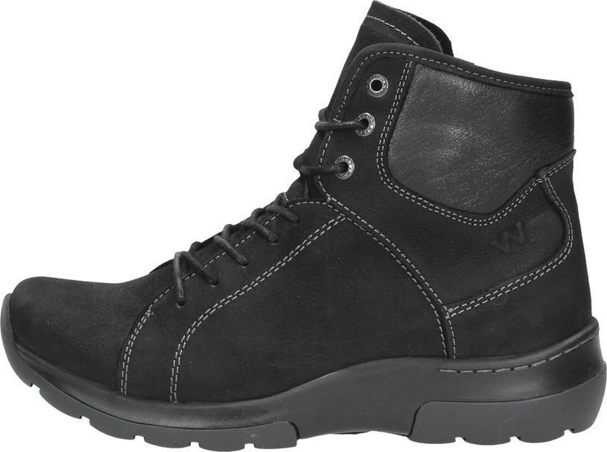 Wolky Hoge Sneakers 06200 Roll Moc 70000 zwart leer - Schoenen.nl