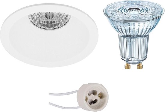 LED Spot Set - OSRAM Parathom PAR16 940 36D - Pragmi Pollon Pro - GU10 Fitting - Dimbaar - Inbouw Rond - Mat Wit - 5.5W - Natuurlijk Wit 4000K - Verdiept - Ø82mm