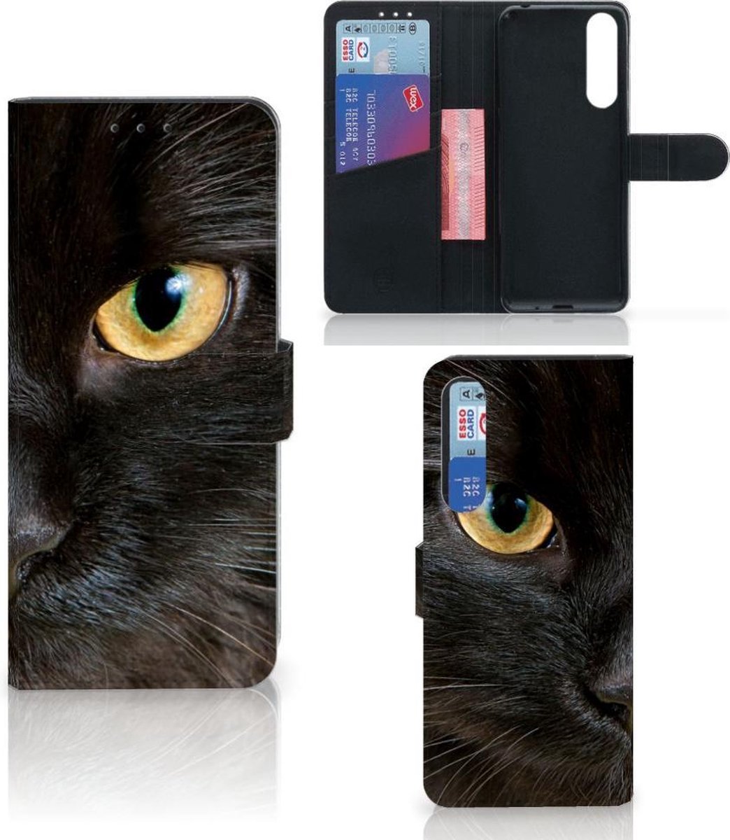 Sony Xperia 1 II Telefoonhoesje met Pasjes Zwarte Kat