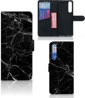 Telefoonhoesje Sony Xperia 1 II Wallet Book Case Vaderdag Cadeau Marmer Zwart