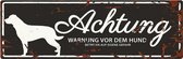 D&D Waakbord / Warning sign rottweiler de Zwart 40x14cm
