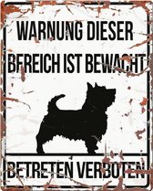 D&D Waakbord / Warning sign square terrier de Wit 20x25cm