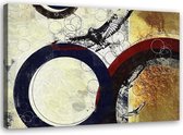 Schilderij abstracte cirkels, 2 maten, beige/goud (wanddecoratie)