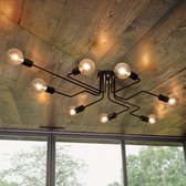 Lampe de plafond |8x E 27 Raccord |Noir| look industriel |fer| Vintage |rétro |éclairage |Plafonnier|pièce|Cuisine|Hall
