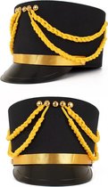 Fanfare hoge hoed zwart goud - one size - maat 58 59 60 - harmonie