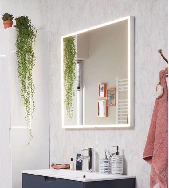 Kort leven Vakantie stropdas Bruynzeel spiegel met LED omrand en spiegelverwarming 70 x 150 cm | bol.com