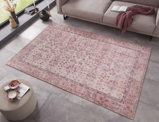 BEIMO Woonkamer Vloerkleed 120x170cm, Wasbaar Antislip Tapijt, Vintage Vloerkleden voor Slaapkamer, Keuken, Eetkamer, Kantoor, Multicolor