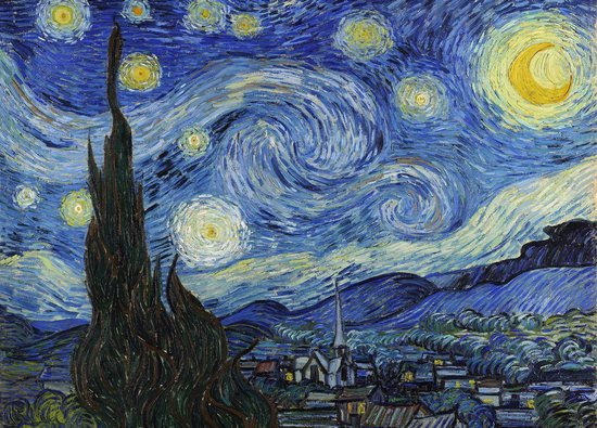 Poster Starry Night - van Gogh - Large 50x70 - Kunst - Postimpressionisme - Museum of Modern Art