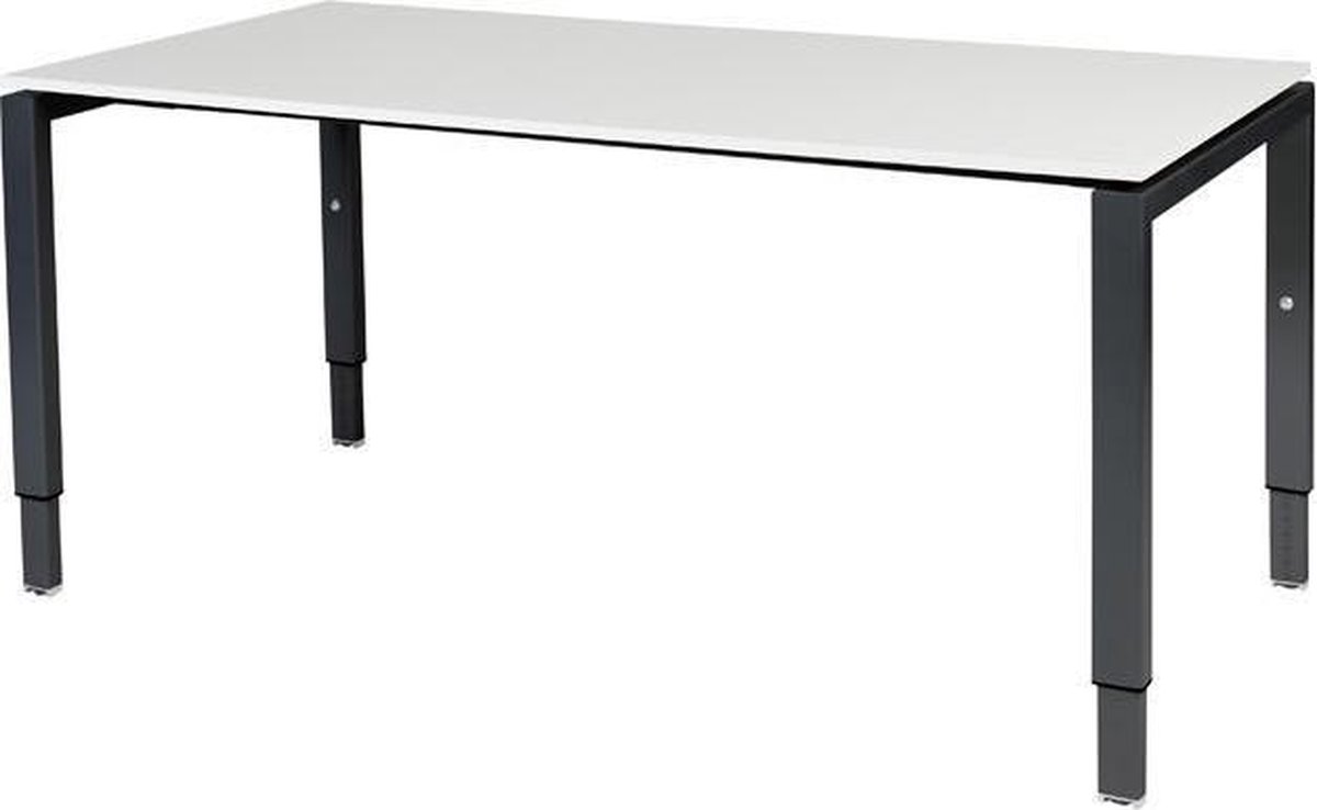 RoomForTheNew Bureau Hartsfield-Bureau - Desk - Bureautafel - Gaming bureau - Game bureau - Computertafel - Bureau - Gaming Desk - Table - Bureau tafel - Computerbureau - Office Desk - Gaming tafel - thuiswerkplek--Wit blad-Zwart  onderstel- 160x80