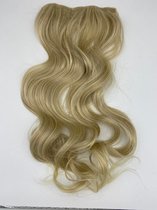 HAIREXTENSION - WAVY CLIP-IN -  60 CM LANG - GOLVEND - BLOND - SYNTHETISCH