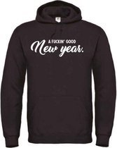 Kerst hoodie zwart A fuckin' good new year - soBAD.