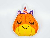 Sierkussen - Unicorn Pumpkin | Halloween Kussen | Pompoen Eenhoorn | Vorm Kussen | Oranje | Paars | Roze | Rood | Sierkussen | Super Zacht | Wasbaar | Decoratie