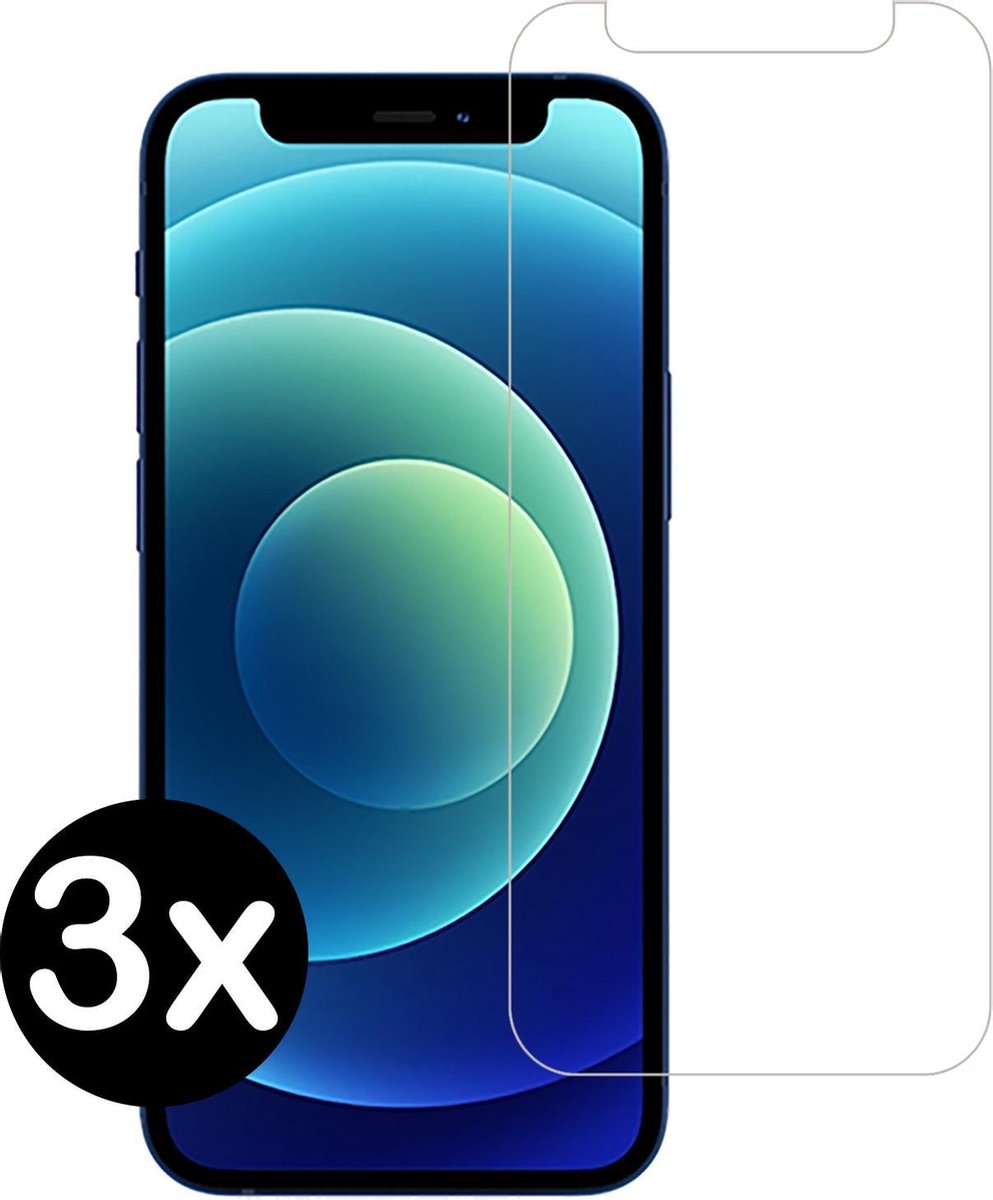 Screenprotector - 3 Stuks - Geschikt voor Apple iPhone 12 Pro - Extra Sterk - Beschermglas - Gehard Glas - Tempered Glass - Screen Protector