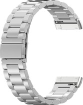 Bracelet à maillons en métal argenté adapté à Fitbit Versa 3