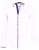 Carisma Italiaans Overhemd met Stiknaad in de boord Wit 8245 - L