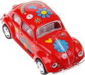 Welly Metalen volkswagen klassieke kever (1967): rood bloemen