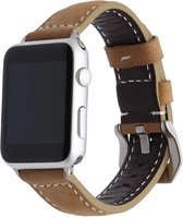 watchbands-shop.nl Leren bandje - geschikt voor Apple Watch Series 1/2/3/4 (42&44mm) - Bruin