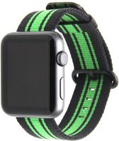 watchbands-shop.nl bandje - bandje geschikt voor Apple Watch Series 1/2/3/4 (38&40mm) - GroenZwart