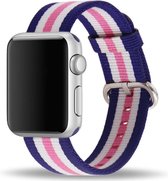 watchbands-shop.nl bandje - bandje geschikt voor Apple Watch Series 1/2/3/4 (38&40mm) - Blauw/Roze