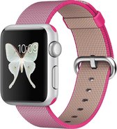 watchbands-shop.nl Nylon bandje - bandje geschikt voor Apple Watch Series 1/2/3 (42mm) - Roze