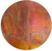 Dibond Wandcirkel - Oranje/Geel Muur - 60x60cm Foto op Aluminium Wandcirkel (met ophangsysteem)