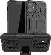 Rugged Kickstand Back Cover - iPhone 12 Mini Hoesje - Zwart