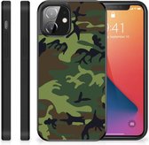 Smartphonehoesje Geschikt voor iPhone12 Mini GSM Hoesje met Zwarte rand Camouflage