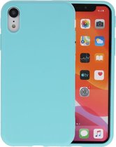 Premium Color Bescherming Telefoonhoesje - Backcover Hoesje - Achterkant Hoesje - Geschikt voor iPhone XR - Turquoise