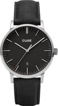 CLUSE Aravis Zilverkleurig/Black horloge  - Zwart