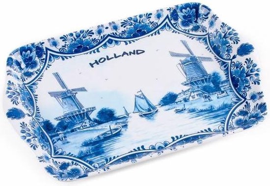 Dienblad - Delfts Blauw Holland - 21 X 14 Cm - Souvenir
