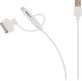 Valueline VLMP39410W1.00 Sync- en Oplaadkabel Usb 2.0 A Male - Micro B Male met Lightning-adapter en 30-pins Dock-adapter 1,00 M Wit