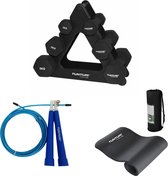 Tunturi - Workout Set - Fitnessmat - Gewichten - Dumbellset - Opbergrek - Springtouw