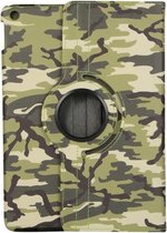 GadgetBay Camouflage Design 360 Graden Rotatie Standaard Hoes Case Kunstleer voor iPad 10.2 inch - Lichtgroen