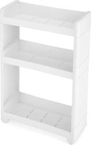 MIRA Home - Serveerwagen met wielen - 3 Planken - Opbergrek - Wit - 17x45x68,5