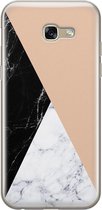 Samsung Galaxy A5 2017 hoesje siliconen - Marmer zwart bruin - Soft Case Telefoonhoesje - Marmer - Bruin
