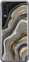 Leuke Telefoonhoesjes - Hoesje geschikt voor Samsung Galaxy A70 - Marble agate - Soft case - TPU - Print / Illustratie - Goud