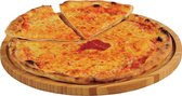 Bamboe houten pizza serveerplank 32 cm - Serveerplanken/snijplanken - Pizza snijplank - Pizzabord